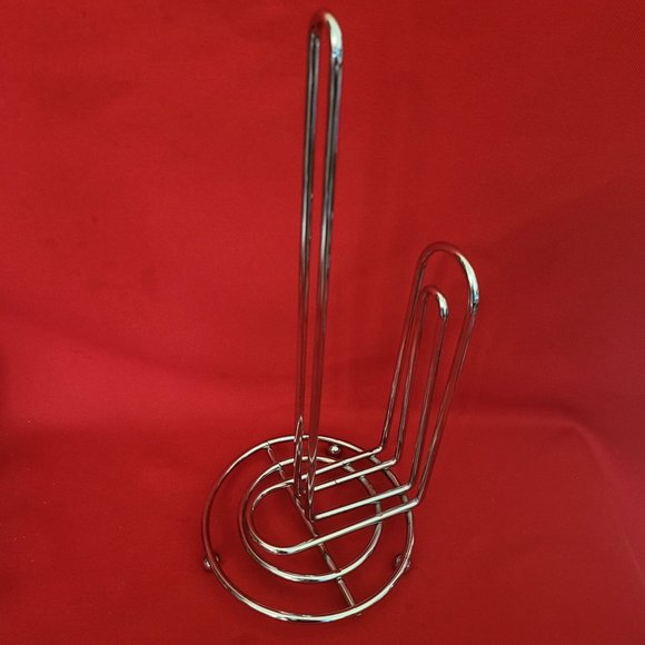 Chrome Plated Metal Steel Paper Towel Holder Countertop - Picture 7 of 12